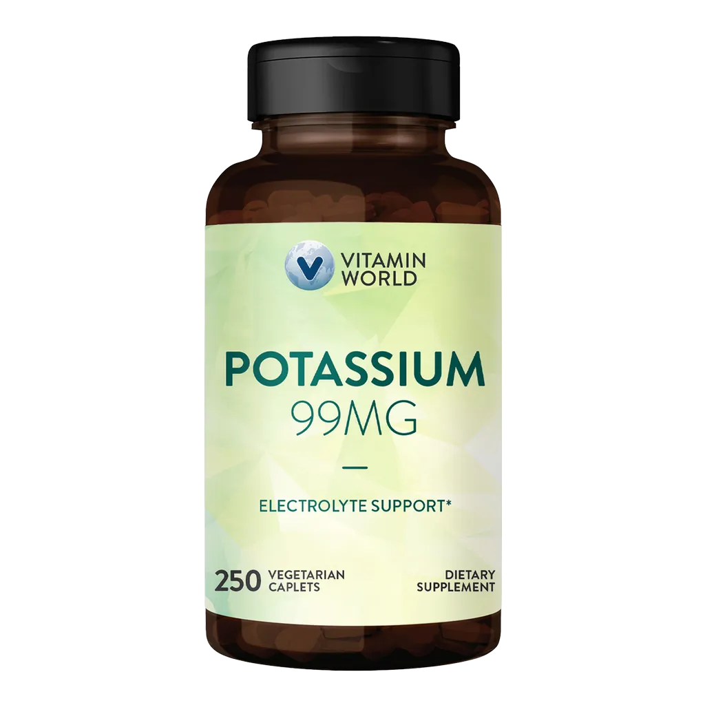 Potassium 99mg - 250 Caplets - Electrolyte Support