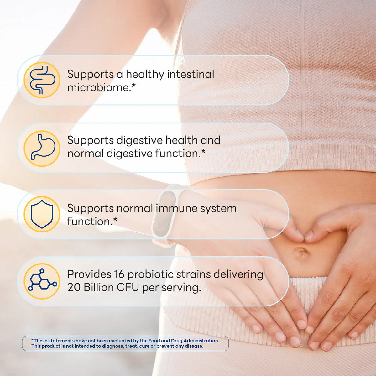 Probiotic 16 with 20 Billion CFU & Prebiotic Fiber, Digestive & Immune Support, 120 Vegetarian Capsules