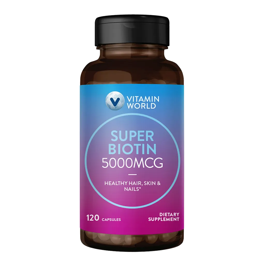 Super Biotin for Healthy Hair, Skin, & Nails - 120 Capsules