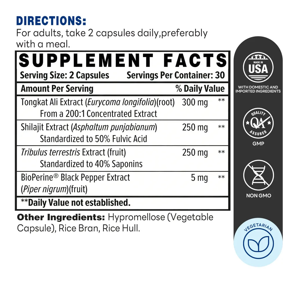 Tongkat Ali Complex  Capsule | 60ct - Supplement Facts
