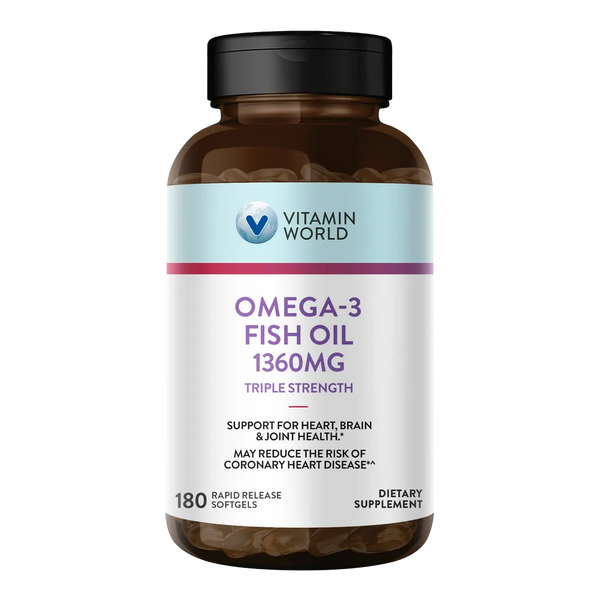 Triple Strength Omega-3 Fish Oil 1360mg | Vitamin World | 180 Softgels