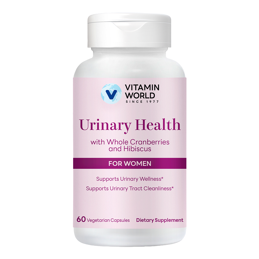 Vitamin World Urinary Health with Whole Cranberries and Hibiscus for Women, 60 Vegetarian Capsules