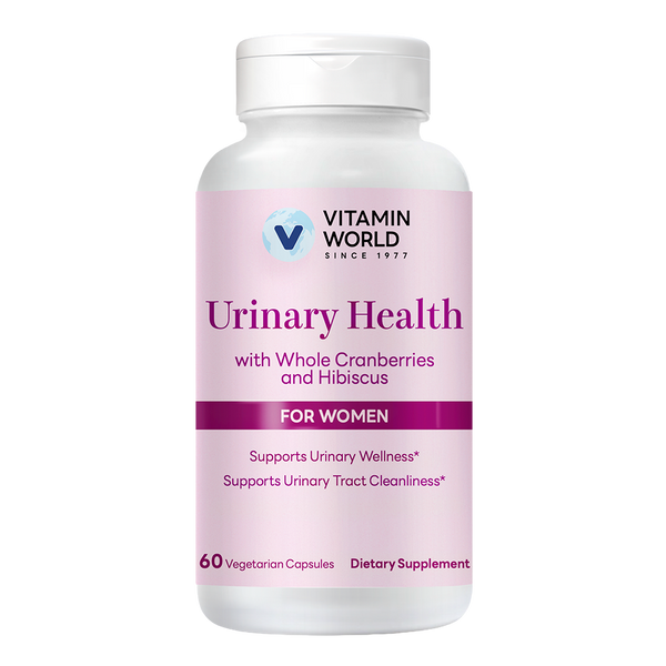 Vitamin World Urinary Health with Whole Cranberries and Hibiscus for Women, 60 Vegetarian Capsules