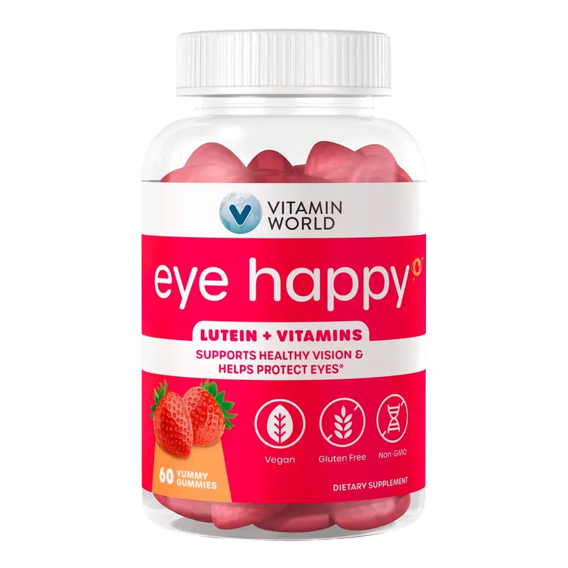 Eye Happy Lutein + Vitamins Gummies, Supports Healthy Vision, Non-GMO, 60 Delicious Gummies