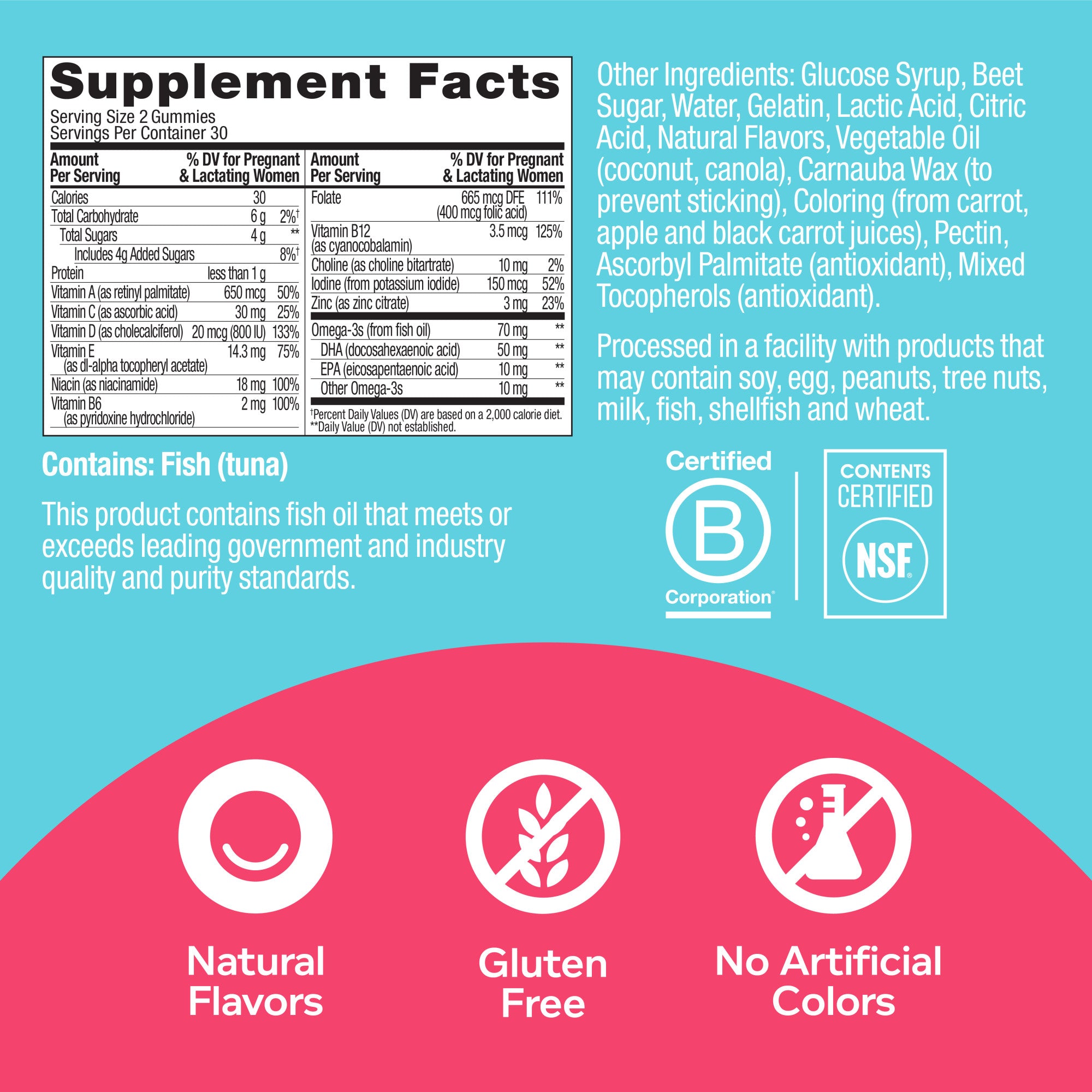 OLLY Multivitamínico prenatal esencial con cítricos vibrantes