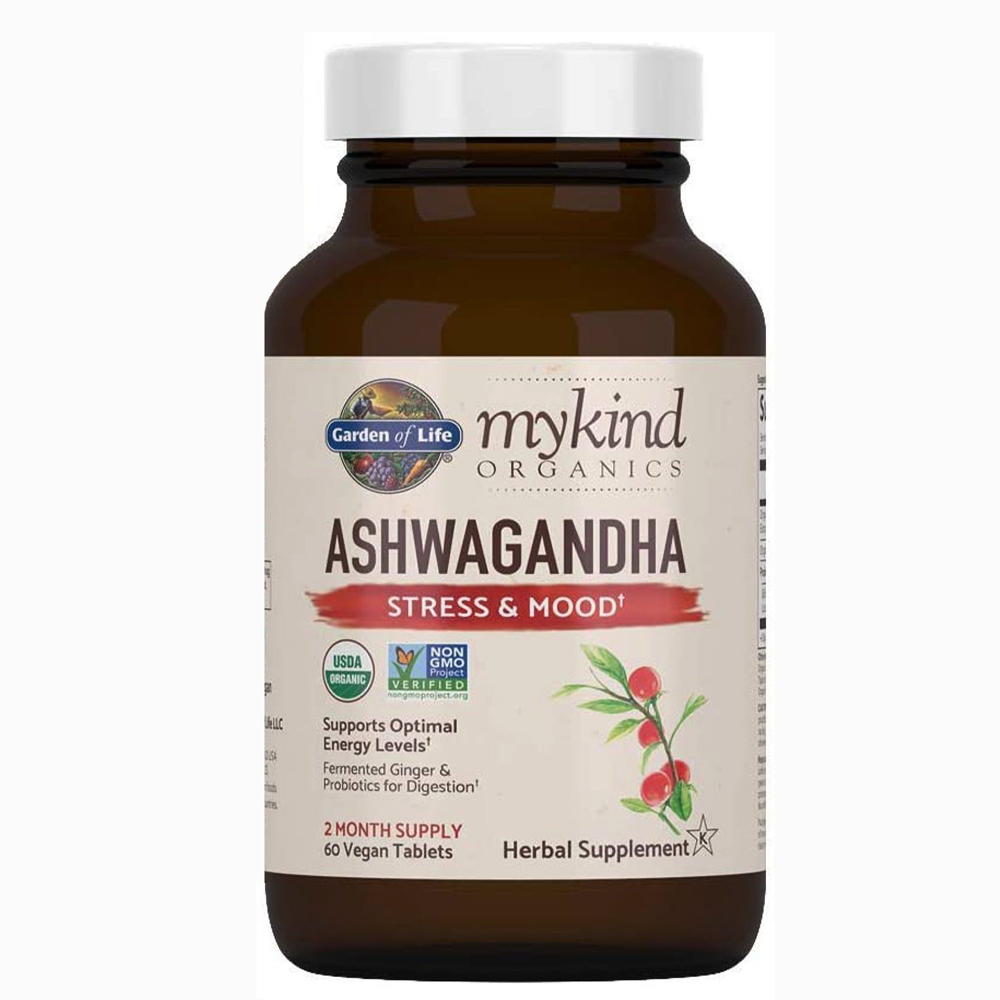 myKind Organics Ashwaganda Estrés y Estado de ánimo (60 unidades)