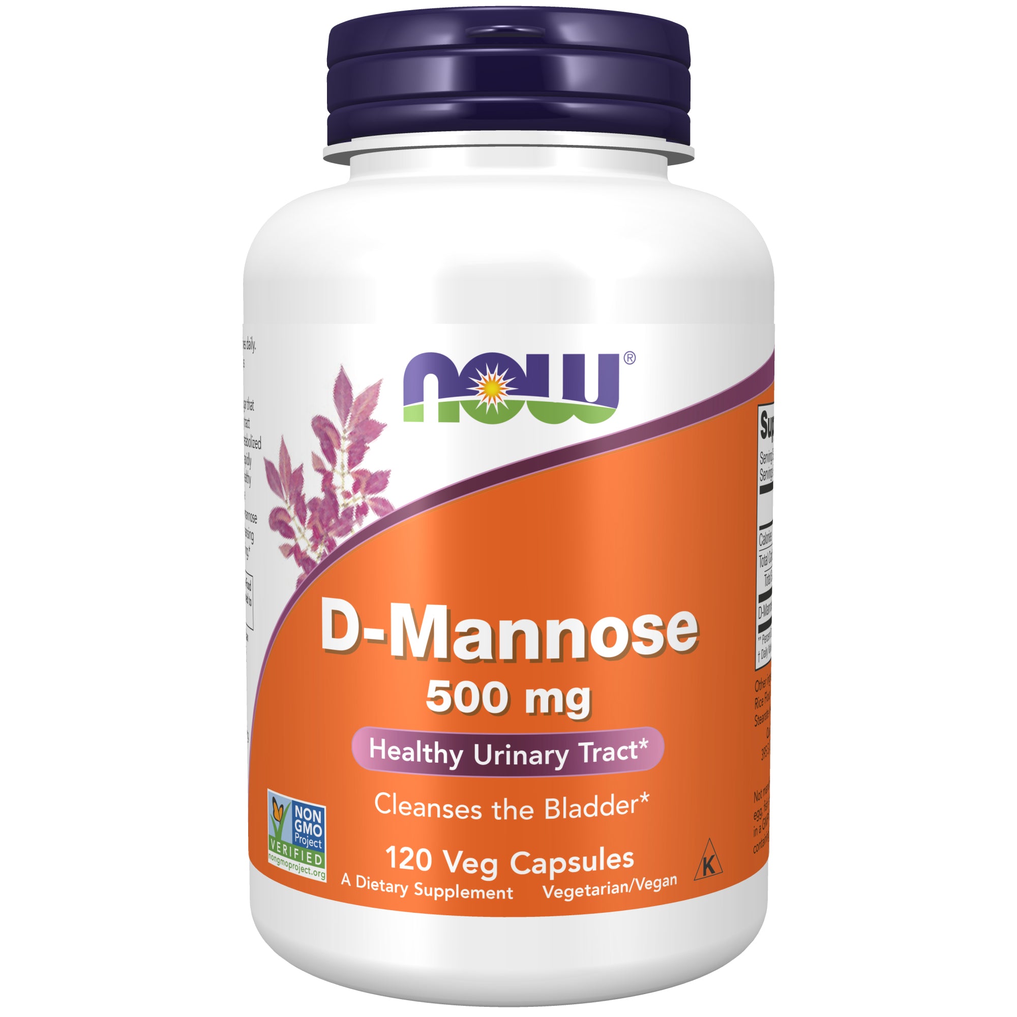 D-Mannose 500 mg, Non-GMO Project Verified, Healthy Urinary Tract*, 120 Veg Capsules