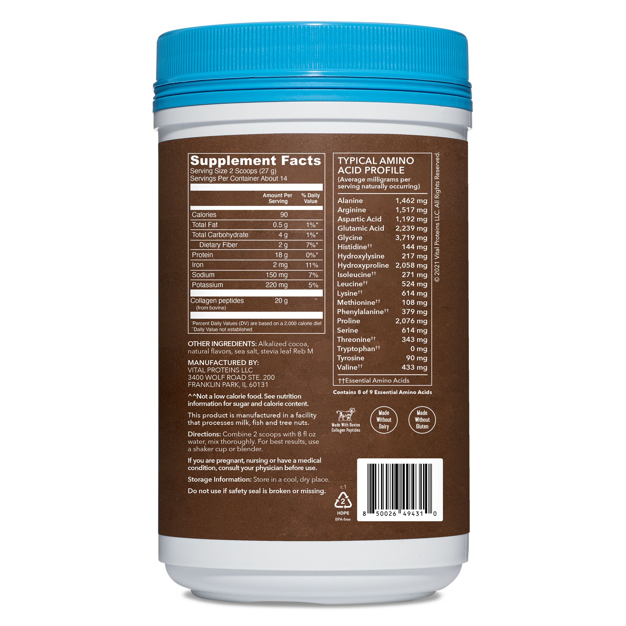 Péptidos de colágeno de chocolate de Vital Proteins