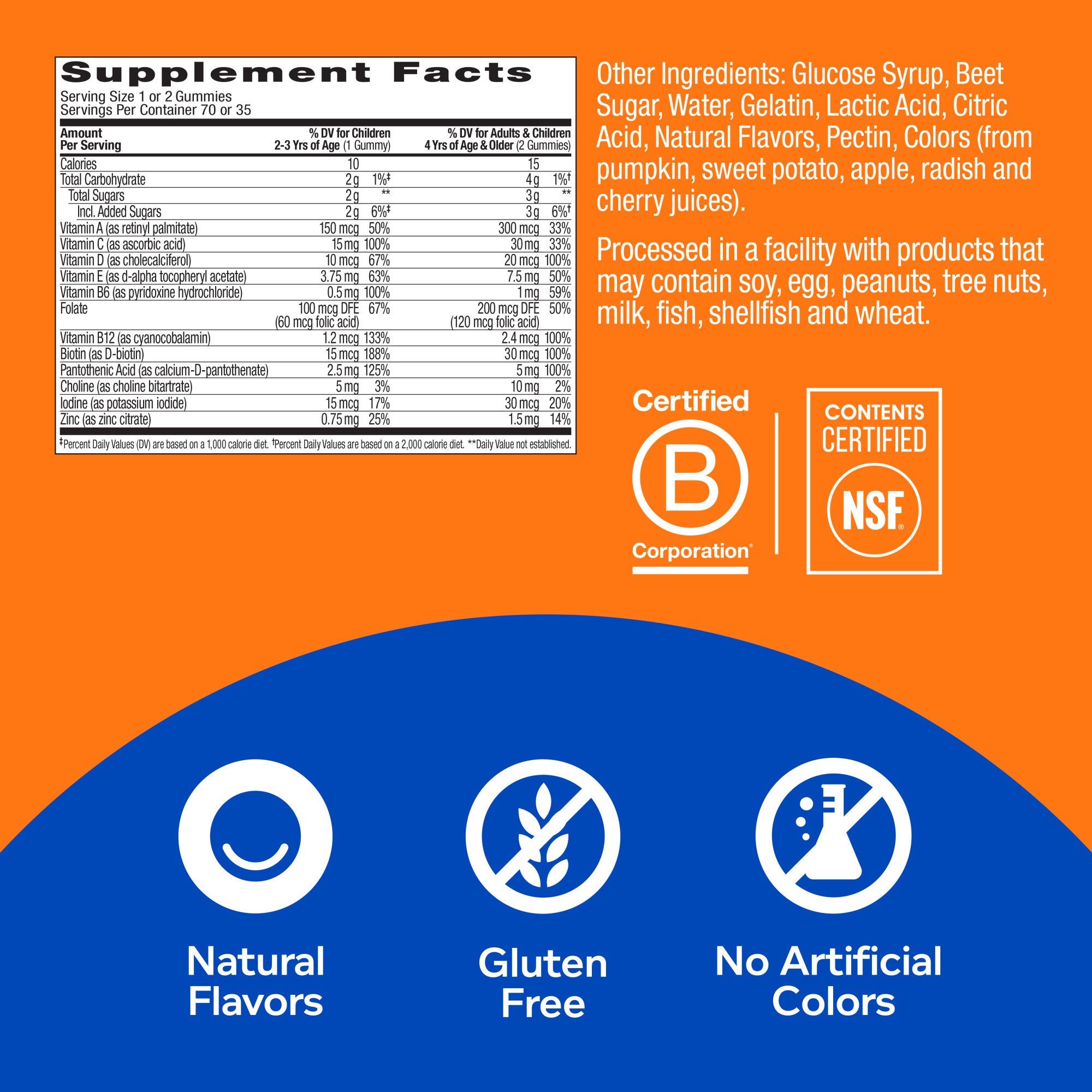 Gomitas multivitamínicas con forma de gusano para niños OLLY