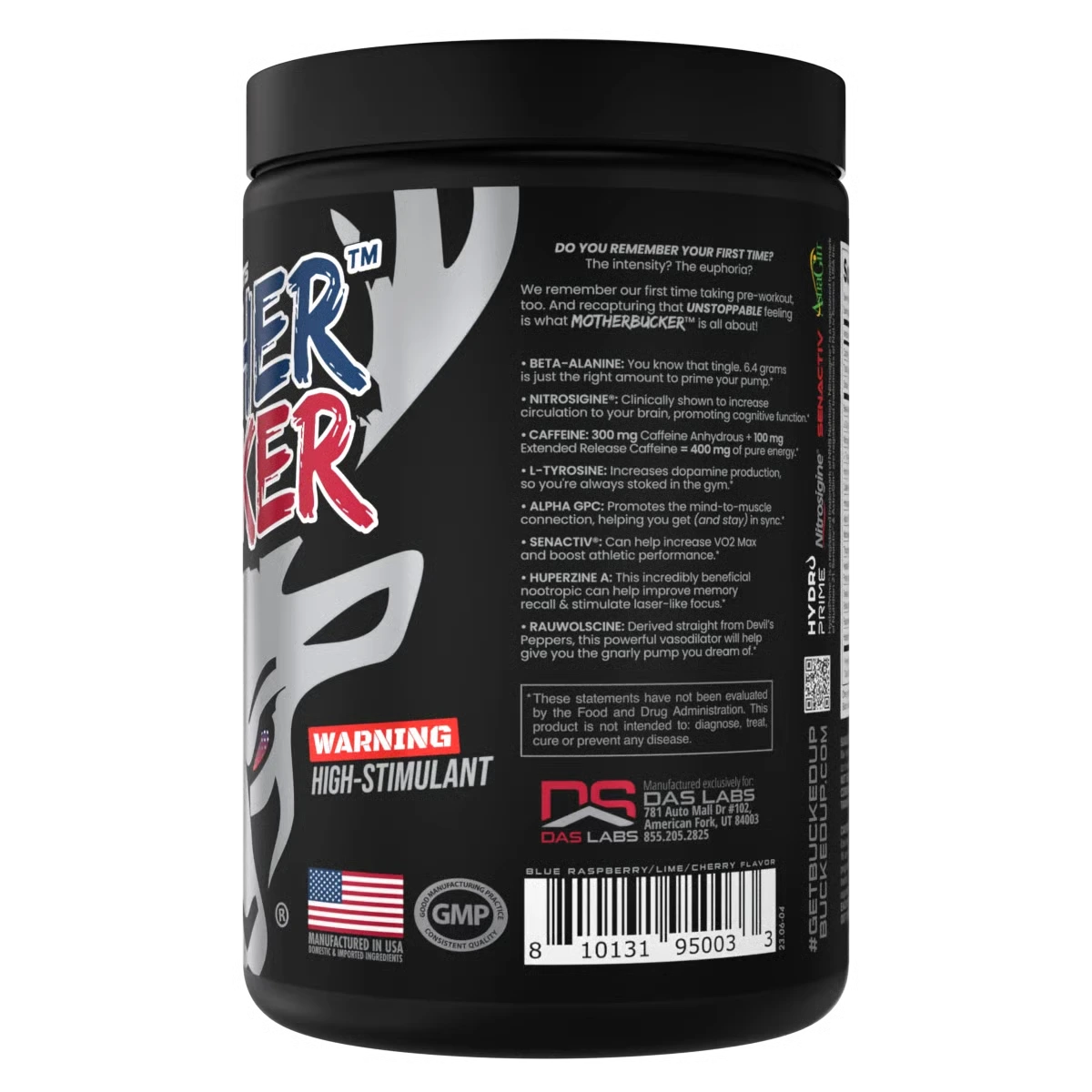 Mother Bucker Pre-Workout Energy Support, Rocket Pop, 390g, by Bucked Up