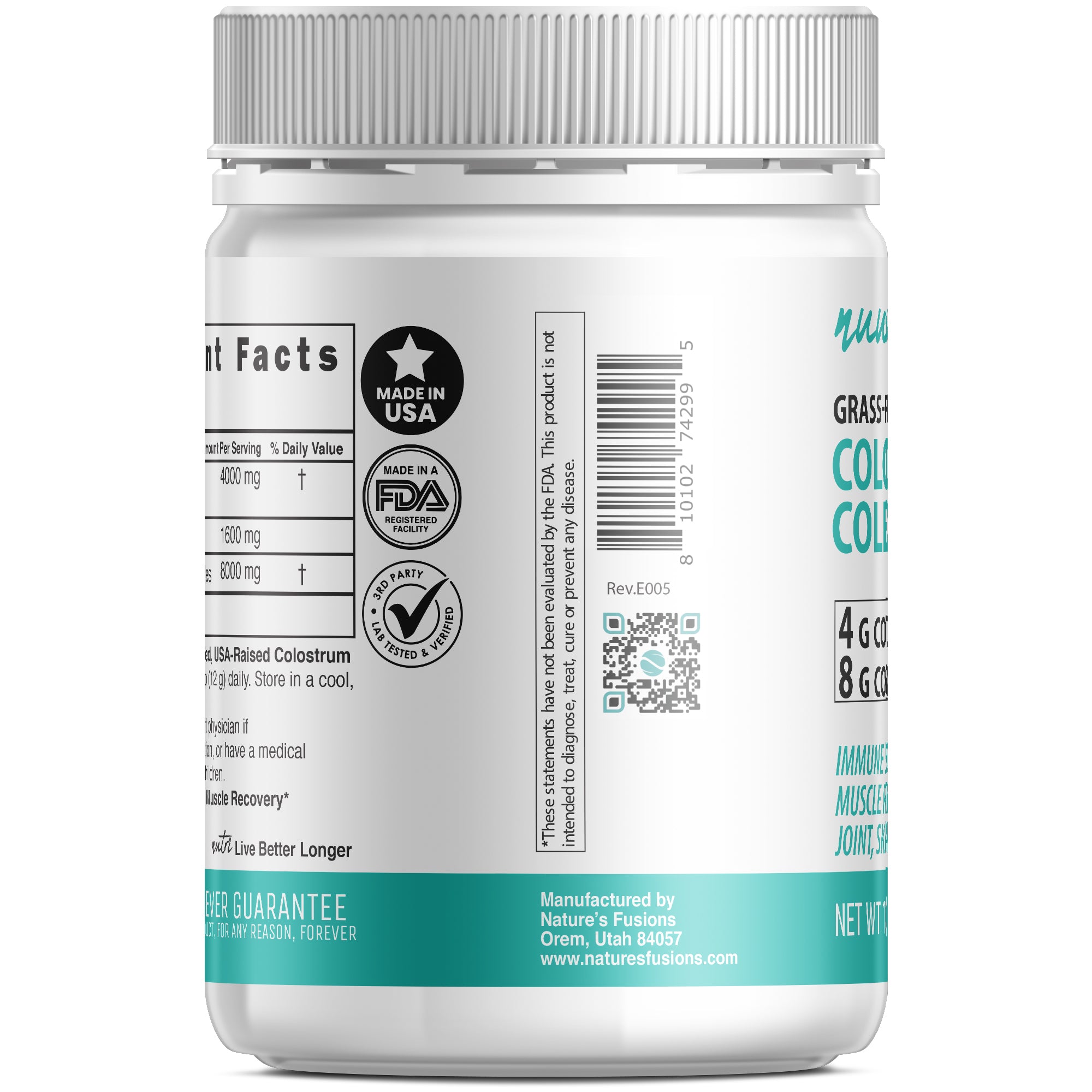 Colágeno Calostro 4/8g Unflav Pwd