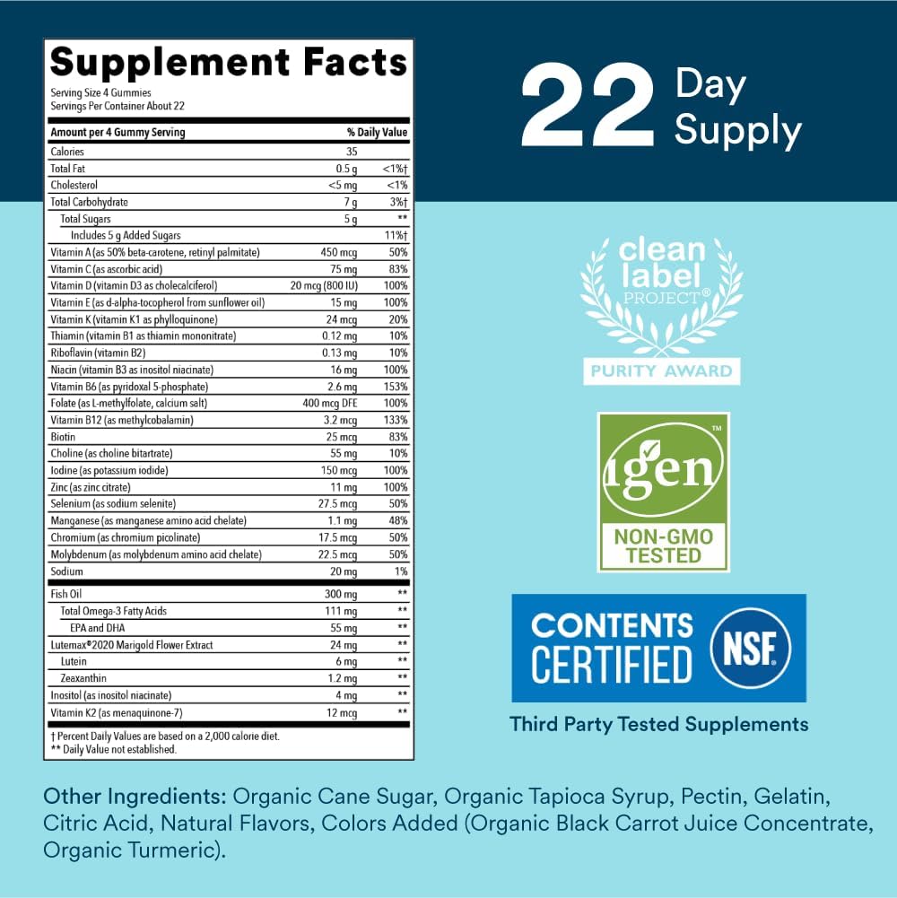 Teen Guy Formula Gummy Multivitamin 90ct - Supplement Facts