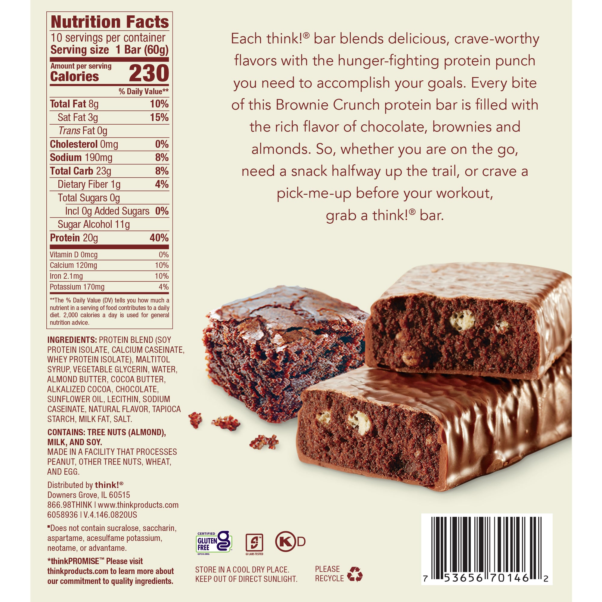 Think! High Protein Brownie Crunch (Case of 10)