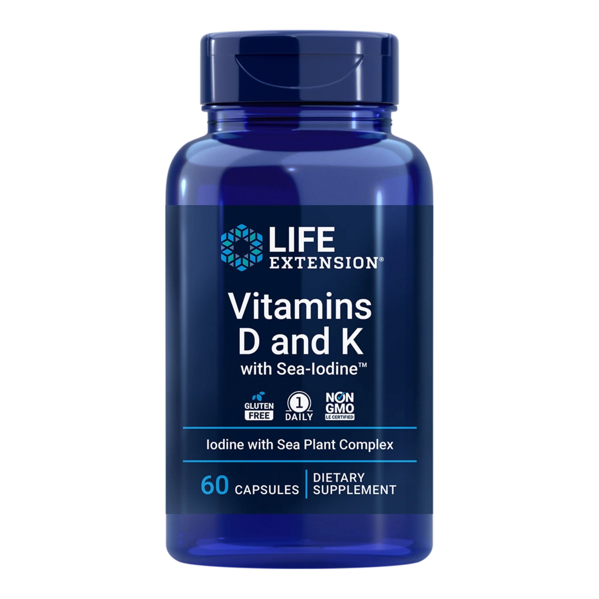 Vitaminas D y K con Sea-Iodine™ 60 unidades