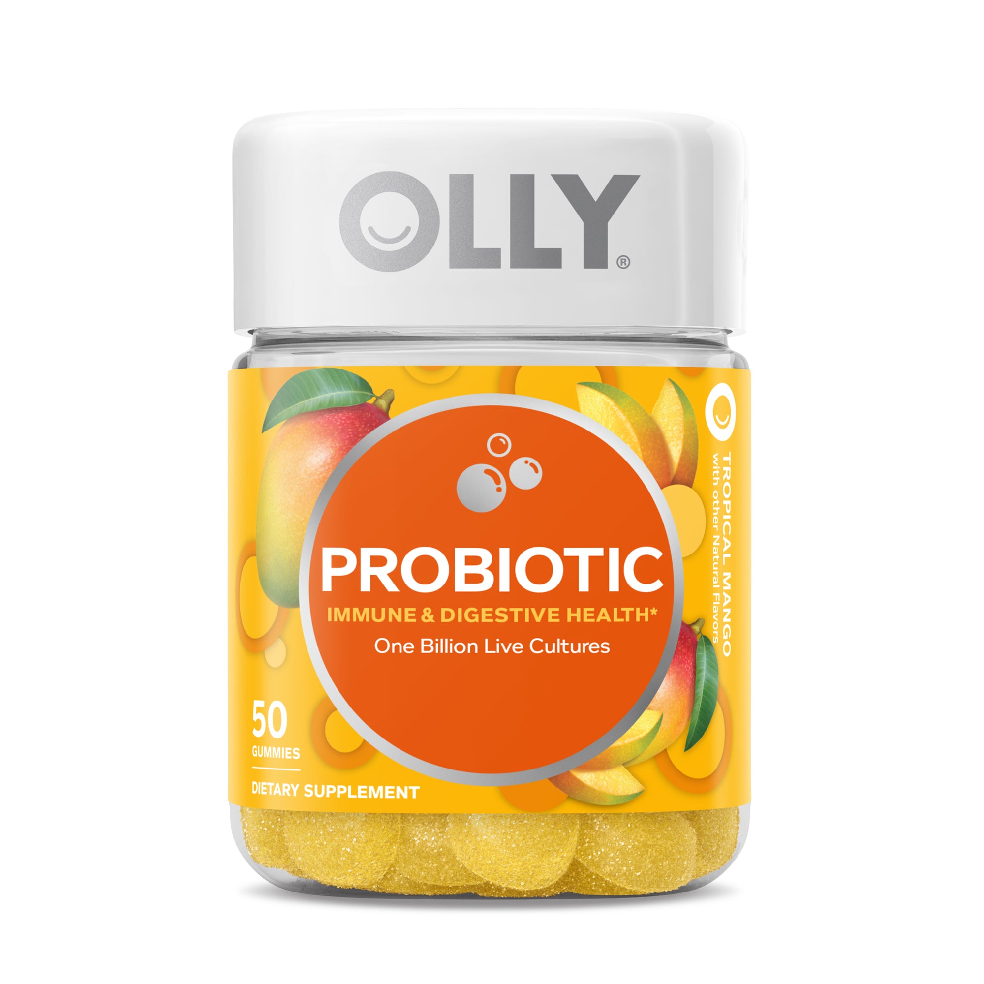 OLLY Probiotic Tropical Mango Gummies - 50 Gummies
