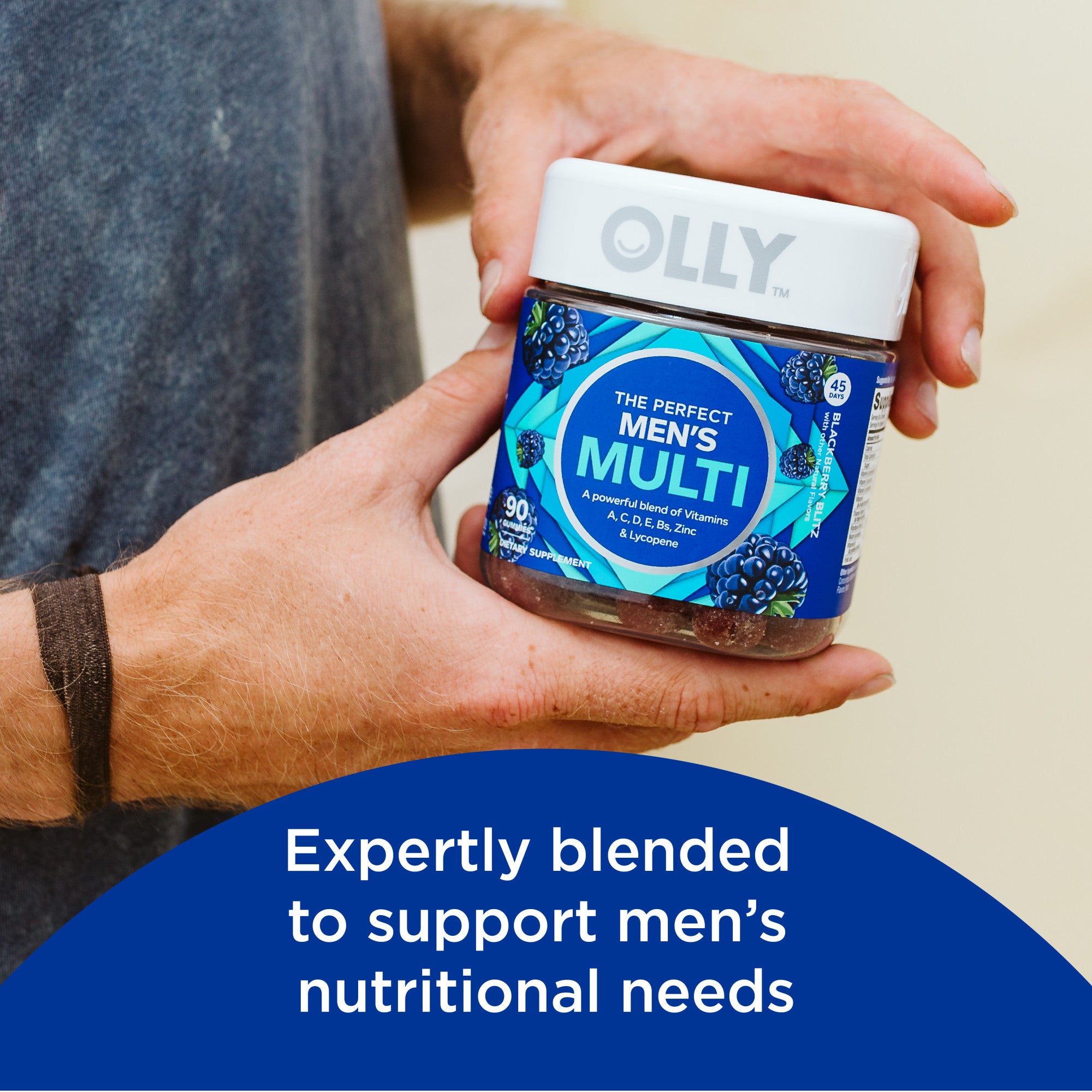 OLLY Men's Multivitamin Blackberry Blitz Gummies