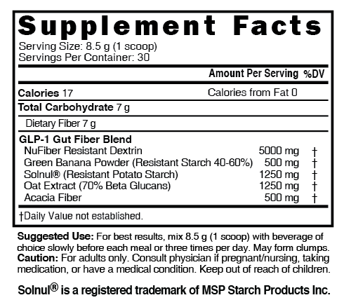 GLP-1 Gut Support Fiber Boost - Tubo sin sabor