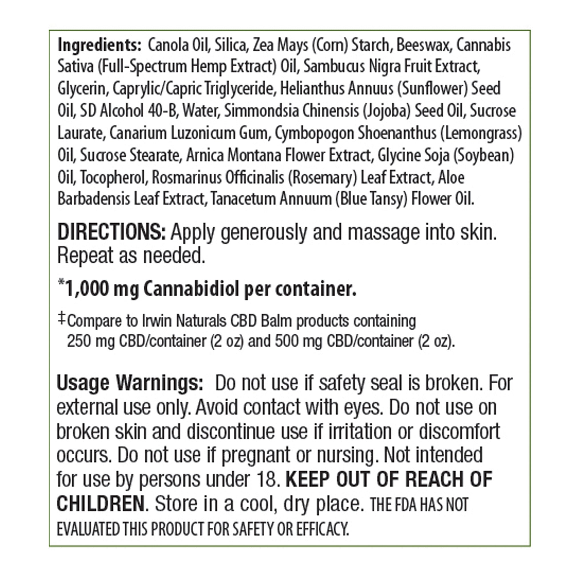 Bálsamo de CBD extrafuerte con árnica