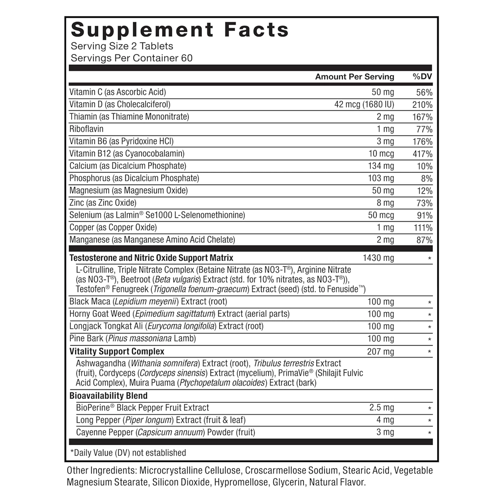 Test X180 Alpha v2 for Men, Daily Wellness, 120 Tablets
