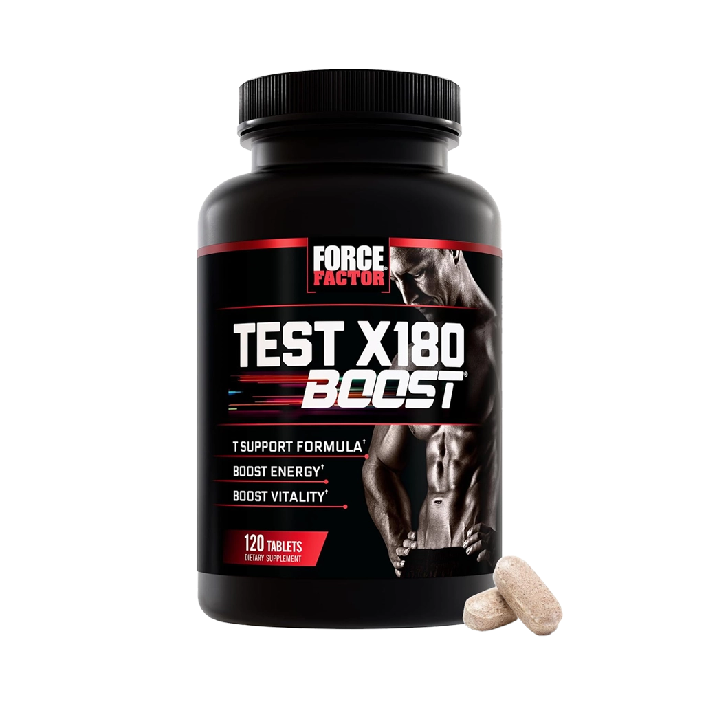Test X180 Boost, 9-in-1 T Support for Men with D-Aspartic Acid, Boron, Fenugreek, Tribulus Terrestris & zumXR to Help Boost Energy, Vitality & Performance, 120 Tablets