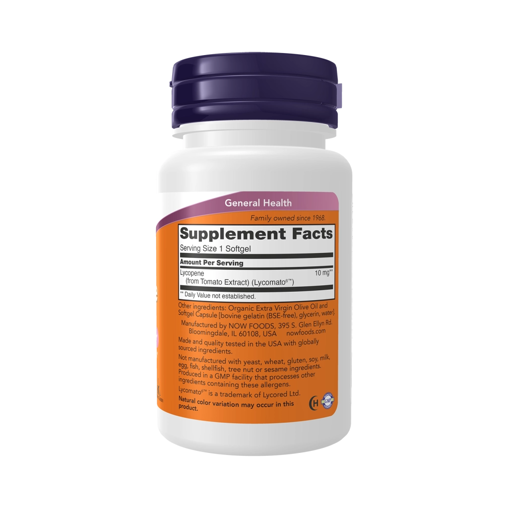 Lycopene 10 mg with Natural Extract from Tomatoes, 60 Softgels